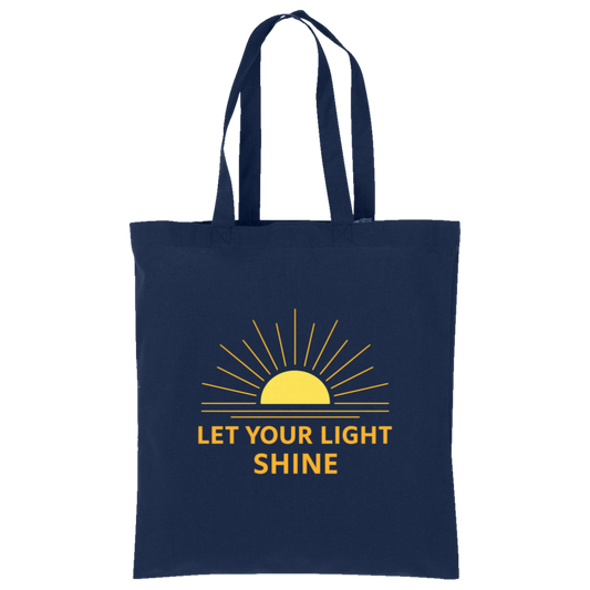 Inspirational Let Your Light Shine artwork in yellow and orange sunburst”