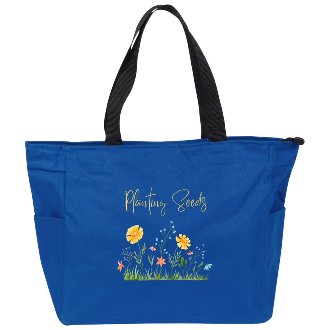 Christian inspirational tote bag with zipper closure