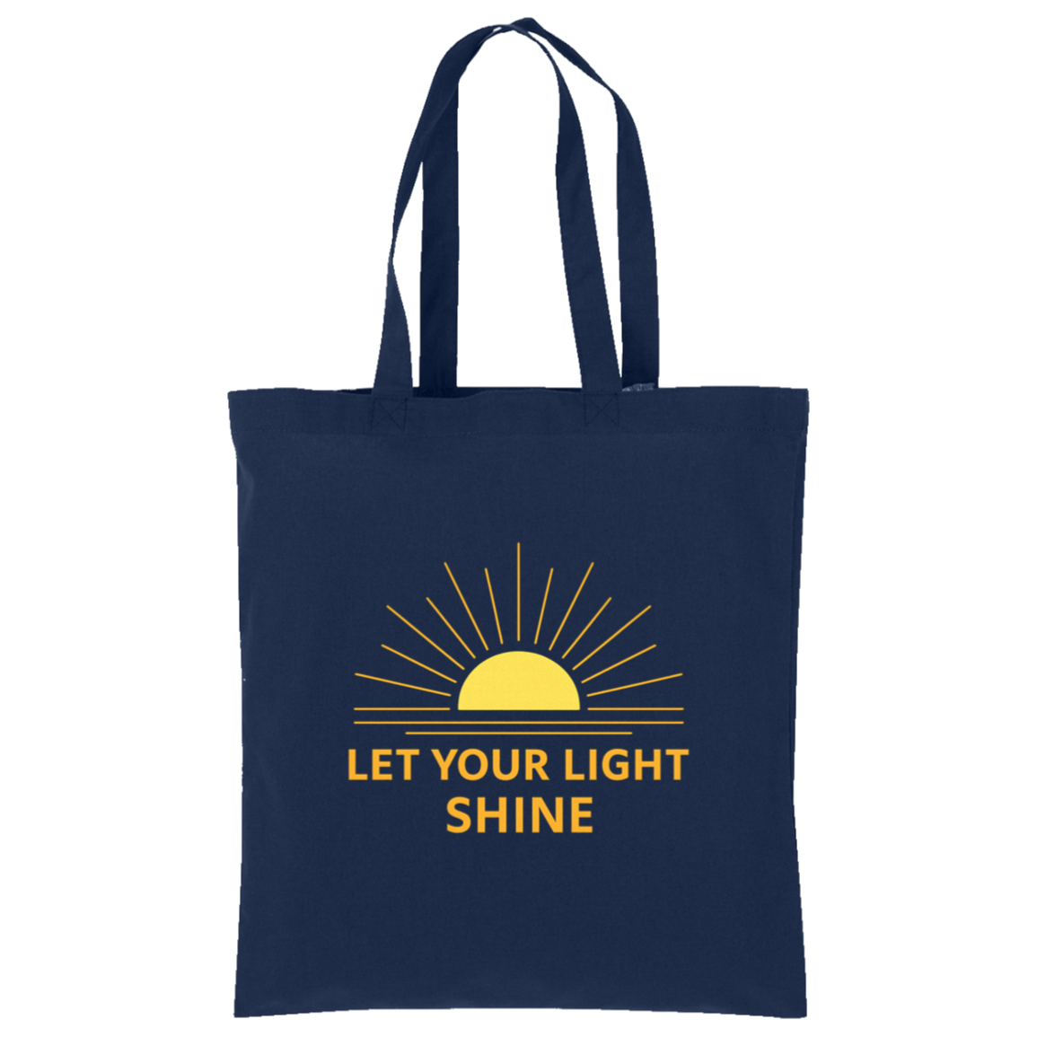 Inspirational Let Your Light Shine artwork in yellow and orange sunburst”