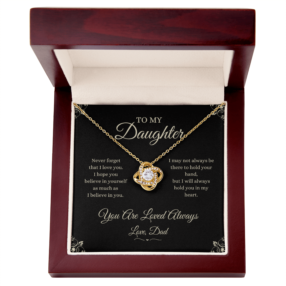 To My Daughter – “You Are Loved Always” Love Knot Necklace from Dad